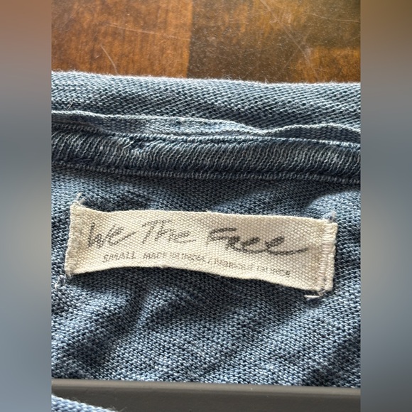 Free People We The Free Rodeo Star Indigo Distressed Tee Star Graphic Sz S Boho - Picture 4 of 10